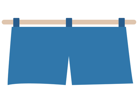 青い2巾のれん のれん,フレーム,見出し,看板,お店,和風,販促,商店,営業中,入口のイラスト素材