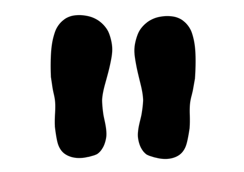 子どもの靴置きシート（黒） 靴置き,足形,視覚支援,シンプル,保育教材のイラスト素材