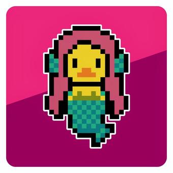 アマビエのピクセルアート アマビエ,妖怪,人魚,怪談,怪奇,奇怪,伝説,恐怖,伝承,ホラーのイラスト素材