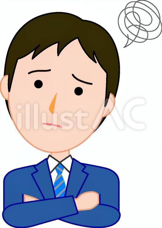 若い男性～悩む 若い男性,男性,男の人のイラスト素材