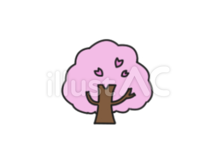 桜の木　イラスト サクラ,木,春のイラスト素材