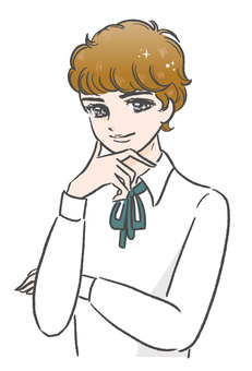 昭和風少年2-2 少女漫画,80年代,70年代,男の子,レトロ,古風,漫画,昭和,笑う,微笑むのイラスト素材