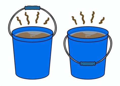 Illustration, bucket, container, sewage, 