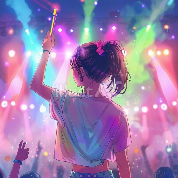 推し活ライブ 推し活,ライブ,サイリウムのイラスト素材