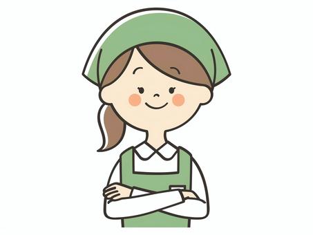 腕組みする女性店員 腕組みする女性店員 腕組み,どや顔,自信,自慢,店員,女性,パート,バイト,アルバイト,店長のイラスト素材
