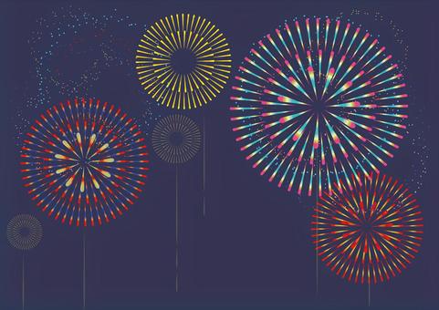 打ち上げ花火　夜空 花火,夏,夏祭り,夏の風物詩,お祭り,ベクター,夜空,空,夜のイラスト素材