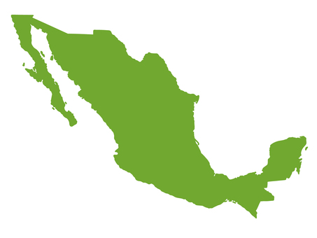 ゆるいメキシコの地図 メキシコ,地図,緑,南米,イラスト,ゆるい,ラフ,デフォルメのイラスト素材