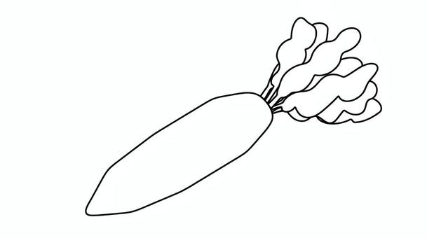 whiteradish2 大根,野菜,線画,塗り絵,冬,ベクター,鍋物,おでん,シンプルのイラスト素材