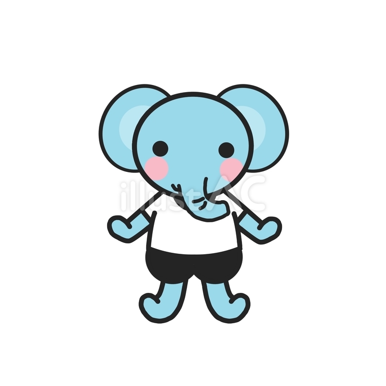 体操服を着たゾウ 動物,キャラ,かわいいのイラスト素材