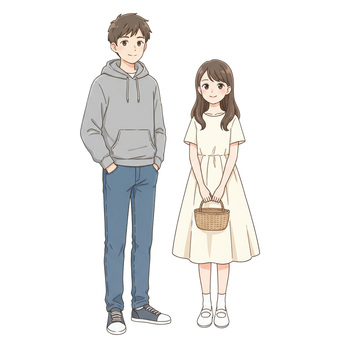 アニメ風の男の子と女の子