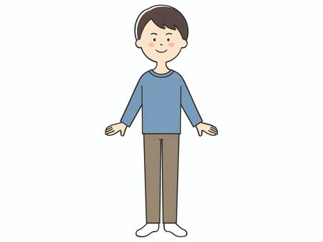笑顔の男性 笑顔の男性 男性,男,大人,父,お父さん,長袖,人物,若い,10代,20代のイラスト素材