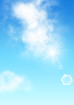 見上げた空と雲と太陽の背景 空,青空,背景,漫画,漫画背景,雲,天気,青,壁紙,もくもくのイラスト素材