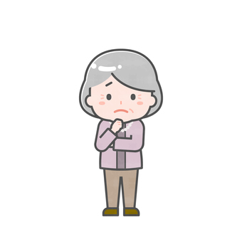 ミニ_単体_私服のシニア女性25 女性,大人,シニア,高齢者,お年寄り,中年,私服,プライベート,全身,正面のイラスト素材