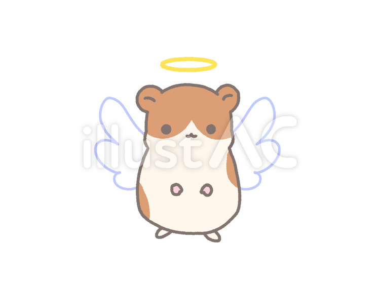 死んだハムスター　天使　茶色 天使,ハムスター,小動物のイラスト素材