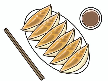Illustration, food, gyoza, chopsticks, 