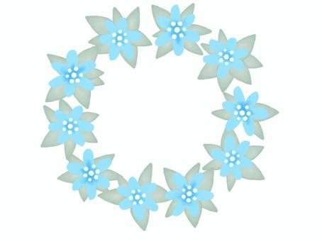 水彩素材_あしらい_水色の花