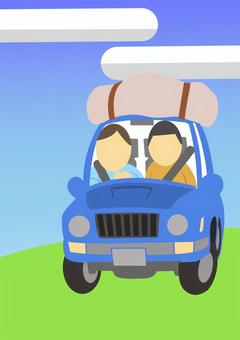 ドライブをする人 ドライブ,自動車,行楽,人物,シンプル,引っ越し,移住,引越,転居のイラスト素材