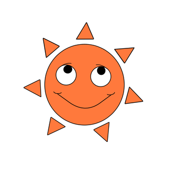 明るい太陽 明るい太陽 デフォルメ,太陽,明るい,笑顔,気候,天気,晴れのイラスト素材