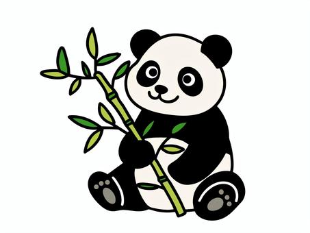 笹を持って座るパンダ(カラー) 笹を持って座るパンダ(カラー) パンダ,生き物,動物のイラスト素材