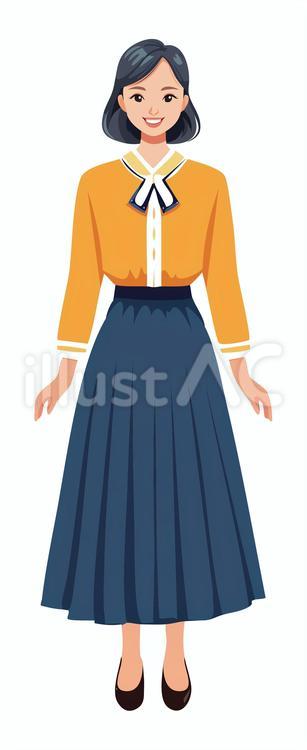 AIで作成した女_00007 女性,笑顔,20代のイラスト素材