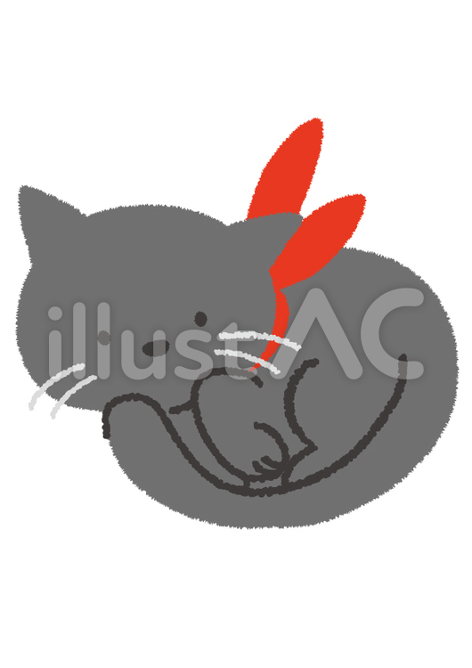 おきてるくろねこ 猫,ペット,黒猫のイラスト素材