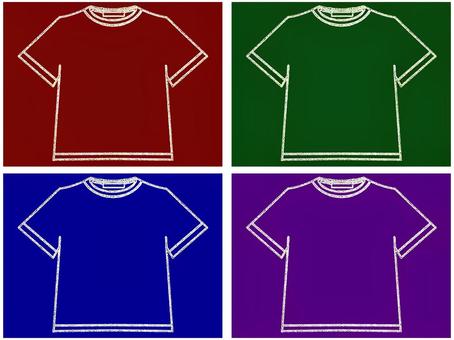 Tシャツのフレ−ム　白　セット tシャツ,フレ−ム,ポストカード,メッセージカード,輪郭,白,赤,えんじ色,緑,深緑のイラスト素材