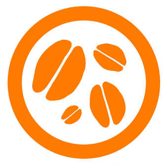Coffee bean icon [orange], icon, stamp, simple, JPG and PNG