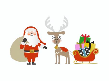ほんわかサンタとトナカイのツーショット