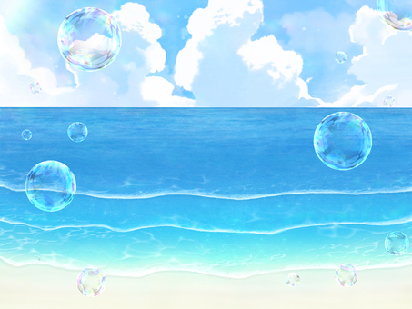 海辺の風景02 海辺の風景02 海,水,海面,水面,波,水しぶき,水滴,砂,砂浜,空のイラスト素材
