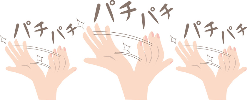 拍手たくさん 拍手,叩く,手のひら,賞賛,褒める,ブラボー,感動,動き,音,複数のイラスト素材