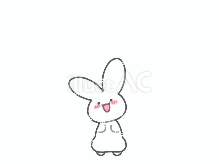 首を傾げる白うさぎ うさぎ,ホワイト,白のイラスト素材