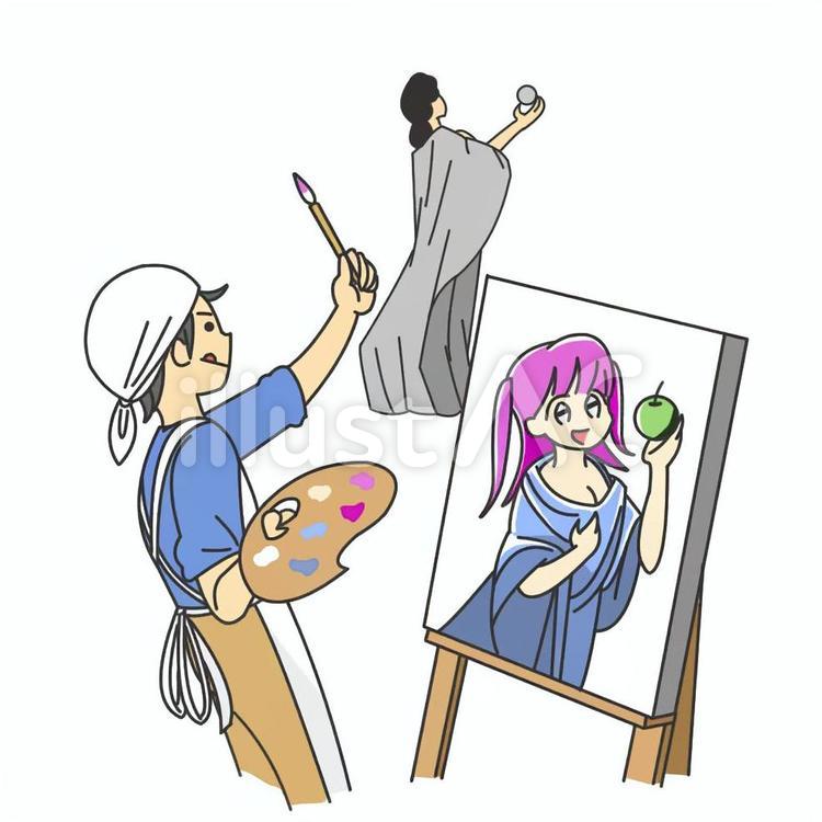 創造性 創造,想像,絵描きのイラスト素材