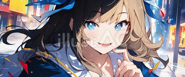 期待の眼差し 一枚絵,女の子,萌え系のイラスト素材