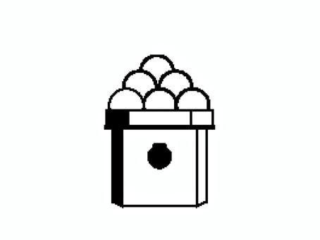 ドット絵風の月見団子の白黒アイコン 月見団子,お月見,団子,お菓子,十五夜,秋,お供え,お供え物,供物,食べ物のイラスト素材