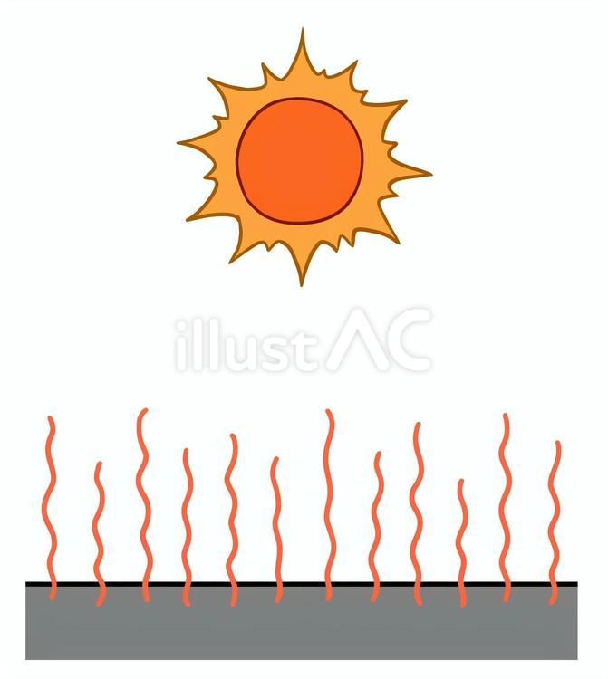 太陽の照り返しで熱くなったアスファルト アスファルト,熱い,太陽のイラスト素材