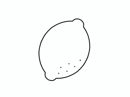 シンプルなレモンのモノクロイラスト レモン,夏,檸檬,果物,線画,柑橘類,食べ物,フルーツ,植物,自然のイラスト素材
