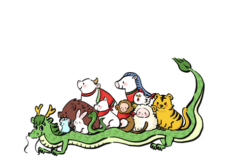 龍にのった干支