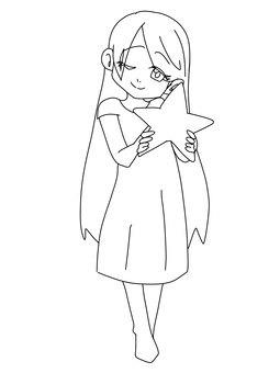 乙女座をモチーフにした女の子 星座,モチーフ,乙女座,おとめ座,女の子,塗り絵,ぬり絵のイラスト素材