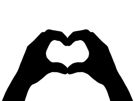 Silhouette that made a heart mark with both hands, JPG and PNG Silhouette that made a heart mark with both hands, heart mark, love, hand, JPG and PNG