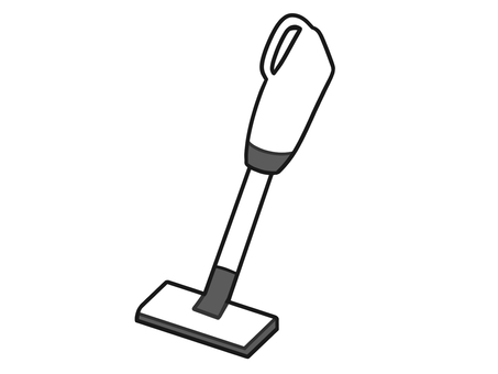 白いスティック掃除機のイラスト 生活,掃除,道具,スティック掃除機,機械,シンプルのイラスト素材