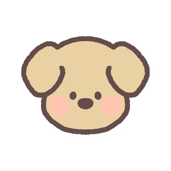 シンプルなイヌのアイコン 犬,アイコン,干支,十二支,戌,顔,正面,正面顔,かわいい,ゆるいのイラスト素材
