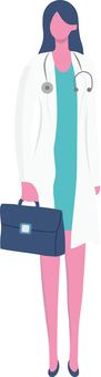 Illustration, doctor, flat design, simple, 