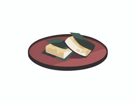 醤油の焼き餅　磯辺焼き 磯辺焼き,餅,焼く,海苔,食べ物,料理,お盆のイラスト素材