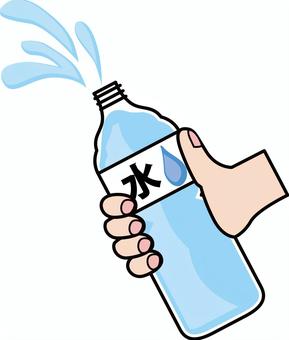 水こぼれる　 水,こぼれる,かける,ペットボトル,ミネラルウォーター,水分,持つ,手のイラスト素材