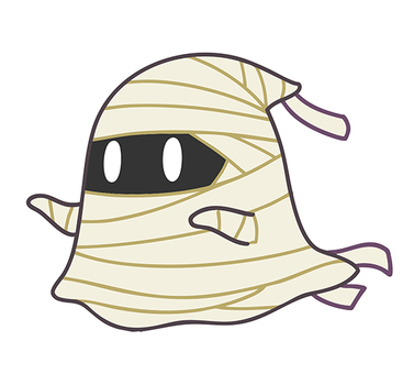 ミイラ男の仮装をするおばけ ハロウィン,おばけ,オバケ,かわいい,秋,シンプル,可愛い,10月,イベント,子供向けのイラスト素材