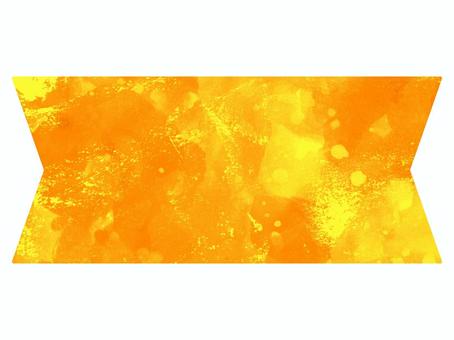 Ribbon frame with yellow watercolor style texture, , JPG and PNG