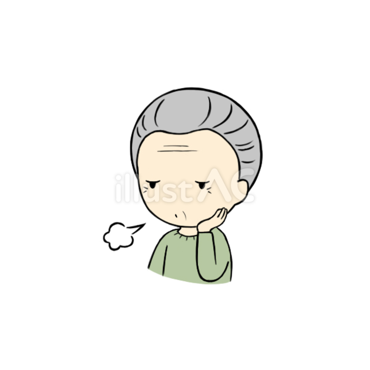 ため息をつくシニア男性 ため息,心配,不安のイラスト素材