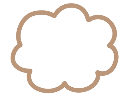 吹き出し　雲型　茶色　線画 吹き出し,雲,雲型,茶色,シンプル,フレーム,気持ち,セリフ,メッセージ,言葉のイラスト素材