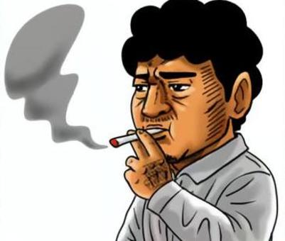 たばこを吸う哀愁アフロサラリーマン たばこ,アフロ,サラリーマン,喫煙,カッターシャツ,髭,男性,人間のイラスト素材