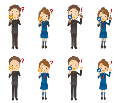 生徒18 学校,中学生,高校生,中学校,高校,生徒,q＆a,問題,質問,問いのイラスト素材